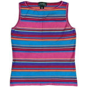 Lauren Ralph Lauren size small rainbow striped sleeveless top, like new! EUC